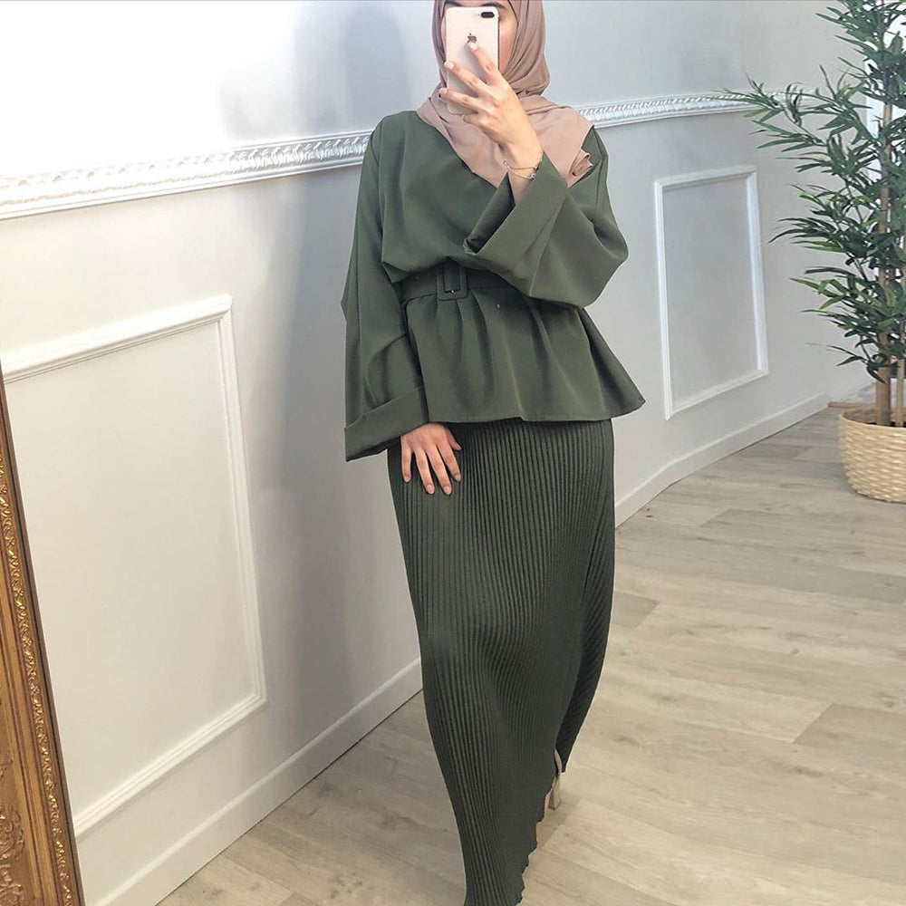 Ramadan Eid Mubarak Abaya Dubai Turkey Hijab Dress Muslim Se Silver Sam