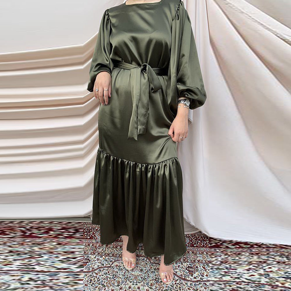 Ramadan Eid Mubarak Kaftan Dubai Abaya Turkey Islam Muslim Fashion Women Hijab Dress Caftan Marocain Dresses Vestidos Robe Femme Silver Sam