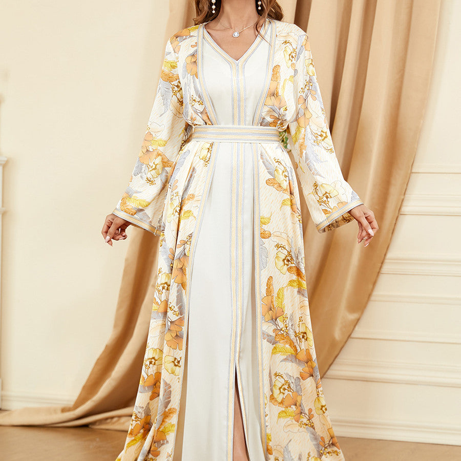 Women's Temperament Fashion Splicing Dresses Two-piece Silver Sam